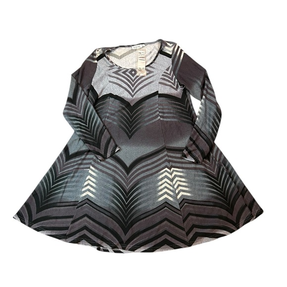 PALME NWT Geometric Patterned Long Sleeve Dress M/L - Picture 2 of 11